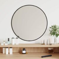 Espejo de pared redondo negro Ø 50 cm vidaXL