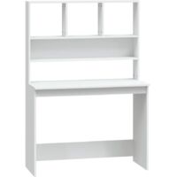 Escritorio estantes madera contrachapada blanco 102x45x148 cm vidaXL