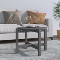 Mesa de centro de madera maciza de pino gris 62,5x45 cm vidaXL