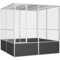 Jaula pájaros acero galvanizado antracita 213,5x217,5x211,5 cm vidaXL