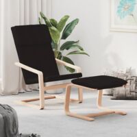 Sillón de relax con taburete tela negro vidaXL