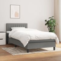 Cama box spring con colchón tela gris oscuro 90x200 cm vidaXL