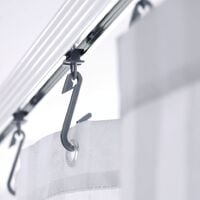 RIDDER Riel de cortina de ducha de esquina con ganchos cromado 52500 - Plateado