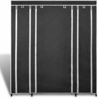 vidaXL Armario de Tela Compartimentos y Varillas 45x150x176 cm Negro - Negro