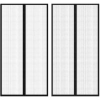 Cortina mosquitera para puerta 2 uds imán negro 210 x 100 cm vidaXL