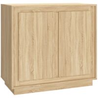 Aparador madera contrachapada color roble Sonoma 80x34x75 cm vidaXL