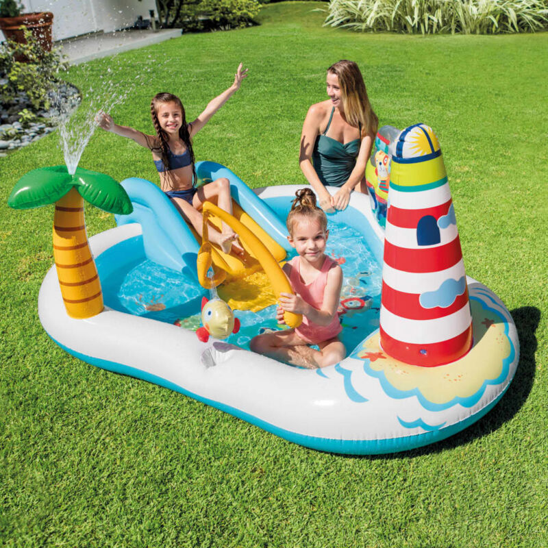 Piscina Gonfiabile Per Bambini 3 Anelli 114 X 25 Cm Giardino Terrazzo 132  Lt 