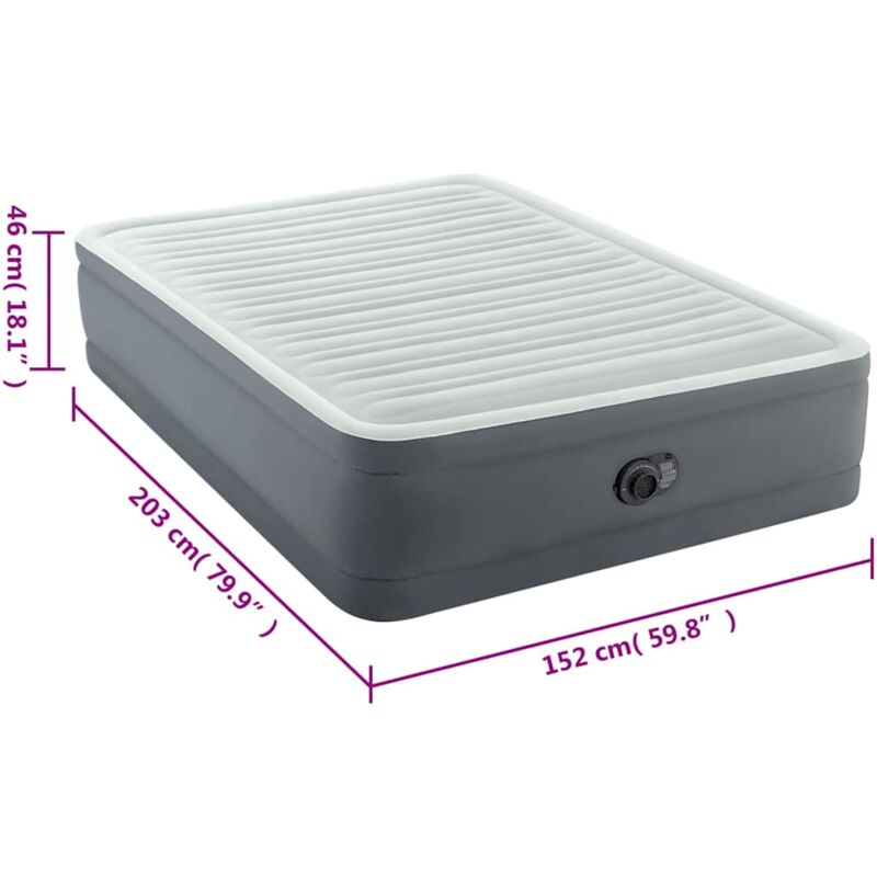 Materasso Gonfiabile Intex PremAire Matrimoniale 152x203x46 Cm Con USB E Tecnologia Fiber-Tech - Foto 8
