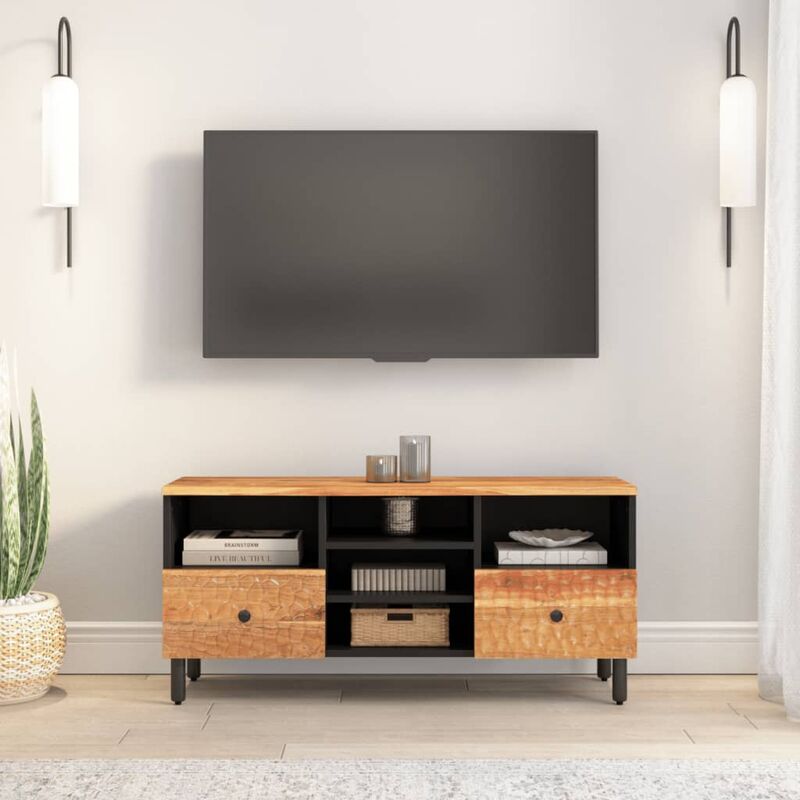 Mobile Porta TV 100x33x46 cm in Legno Massello di Acacia vidaXL