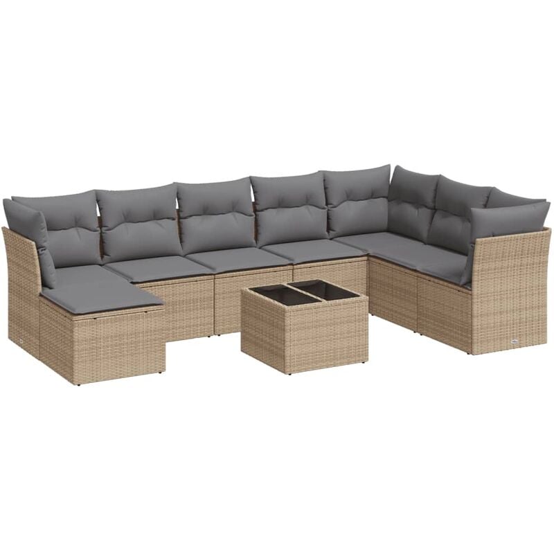 VidaXL Divisorio per ambienti a 6 pannelli beige in polyrattan Set