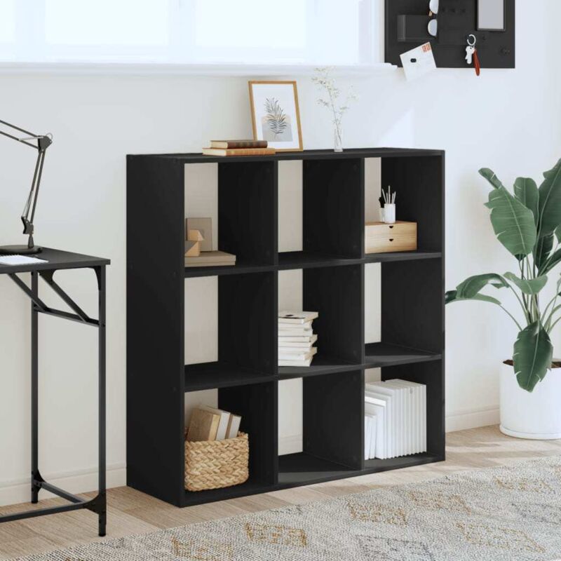 Libreria Nera 78,5x33x82 cm in Legno Multistrato