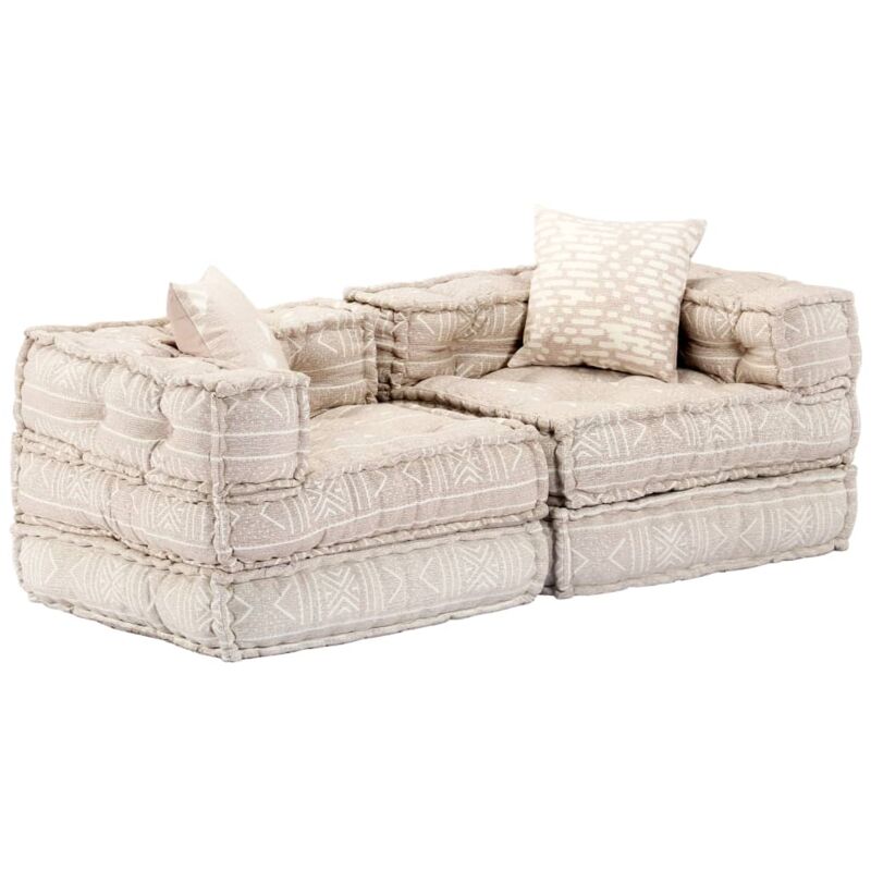 vidaXL Divano letto design moderno regolabile salotto sofa soggiorno beige 