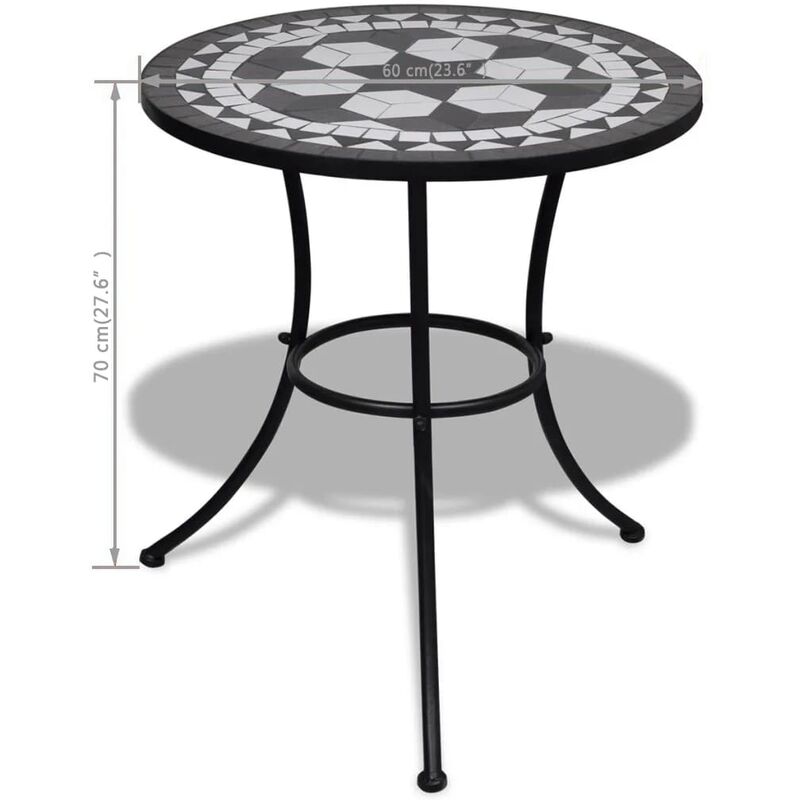 vidaXL 3X Tavolini con Mosaico Robusti Decorativi Eleganti Stand Supporti per Piante Blu e Bianco in Ceramica Telaio Tubi in Ferro 
