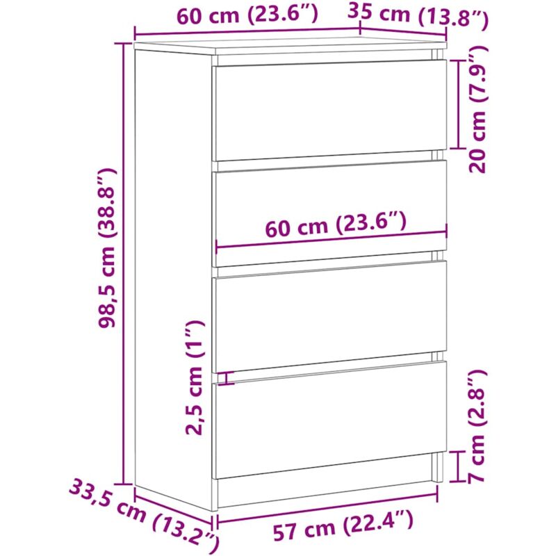 vidaXL Credenza Rovere Sonoma 105x30x75 cm in Truciolato vidaXL Credenza Rovere Sonoma 105x30x75 cm in Truciolato