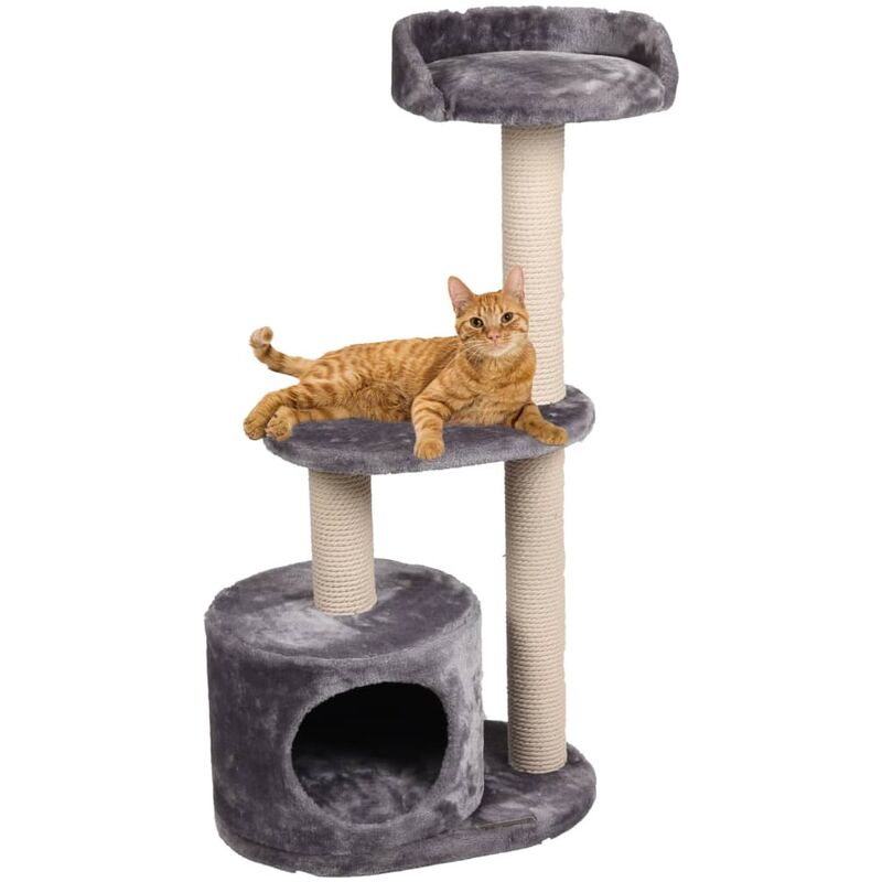 TIRAGRAFFI GIOCO CORDA COLONNA PALLINA ARTIGLI GATTO 42X24CM. MOD B