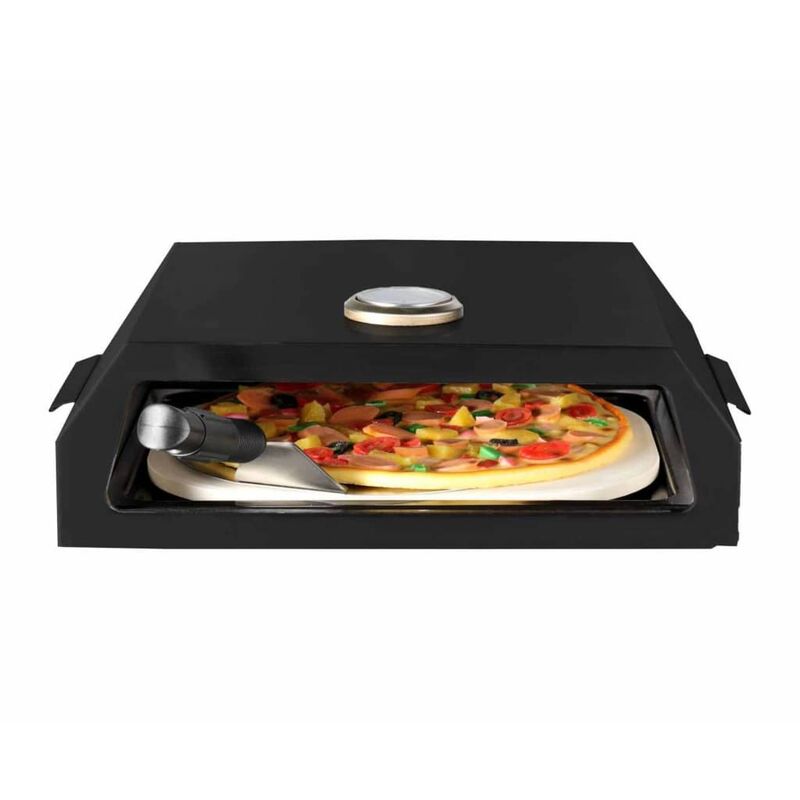 BBGRILL Forno in Pietra per Barbecue Nero in Acciaio - Nero