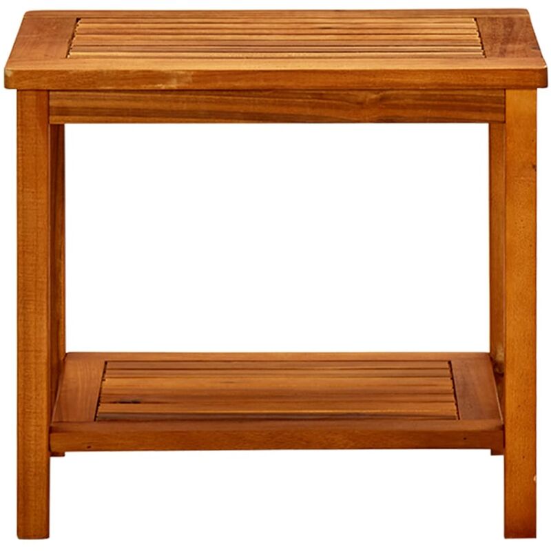 Tavolino da Salotto in Legno Massiccio di Acacia Colore: Marrone Stile Rustico 60 x 44 x 30 cm KadimaDesign UMBAI 