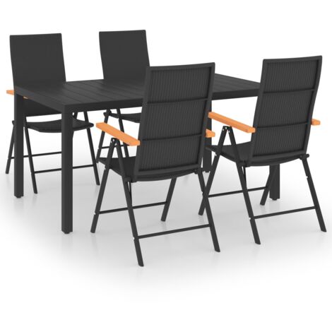 Set da Pranzo da Giardino 5 pz Nero e Marrone vidaXL (1/5)
