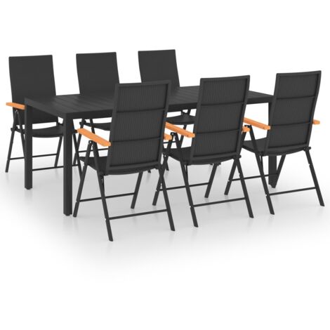 Set da Pranzo da Giardino 7 pz Nero e Marrone vidaXL (1/5)