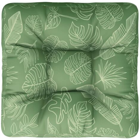 Cuscino per Pallet con Motivo a Foglie 50x50x12 cm in Tessuto vidaXL