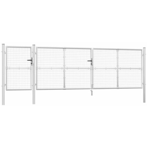 Cancello da Giardino in Rete Argento 500x175 cm Acciaio Zincato vidaXL
