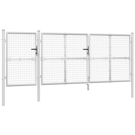 Cancello Da Giardino In Acciaio Verde 400x100 Cm VidaXL - Con Rete, Bullone E Chiavi Per Installazione Facile - Foto 3