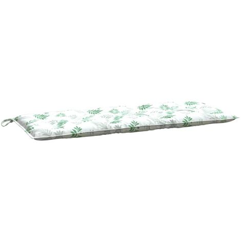 Cuscino Panca Giardino con Motivo a Foglie 120x50x7 cm Tessuto vidaXL