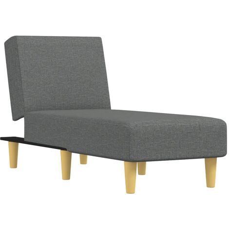 vidaXL Chaise Longue in Tessuto Grigio Scuro