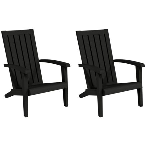 vidaXL Sedie Adirondack da Giardino 2 pz in Polipropilene Nero
