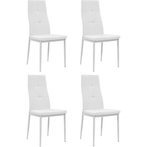 Sedie da Pranzo 4 pz Bianche in Similpelle vidaXL 284098