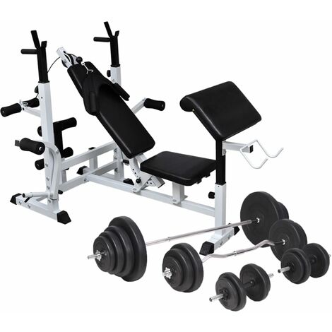 Panca Multifunzione con Bilanciere e Set di Manubri 120 kg (1/5)