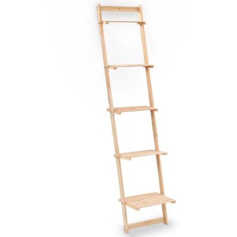 vidaXL Scala Portaoggetti a Parete in Legno di Cedro 41,5x30x176 cm (1/5)