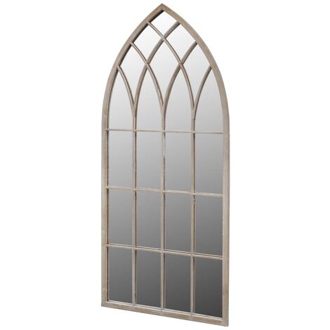 Specchio da Giardino con Arcata Interni Esterni Gotico 50x115cm vidaXL - Argento