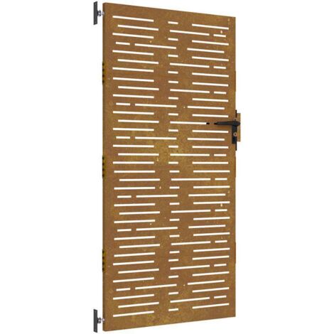 Cancello da Giardino 85x200 cm Acciaio Corten Design Quadrato vidaXL