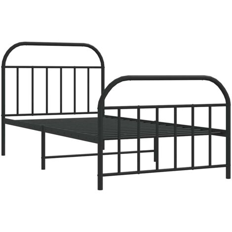 Giroletto con Testiera e Pediera Metallo Nero 100x200 cm vidaXL (1/5)