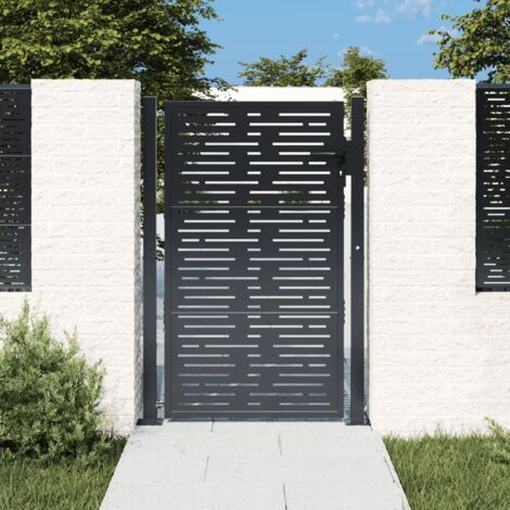 Vidaxl – Cancello giardino in acciaio zincato antracite 105x130 cm – Design quadrato con chiusura a chiave – 4 fori di montaggio per stabilità (1/6)