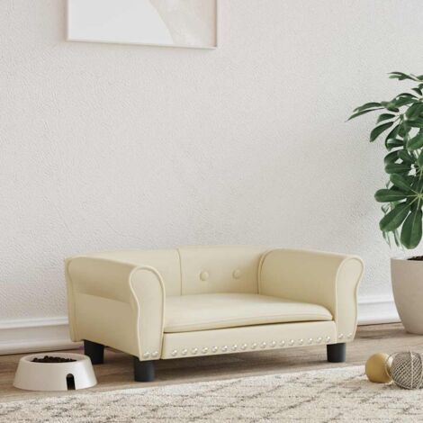 vidaXL Lettino per Cani Crema 70x45x30 cm in Similpelle (1/6)