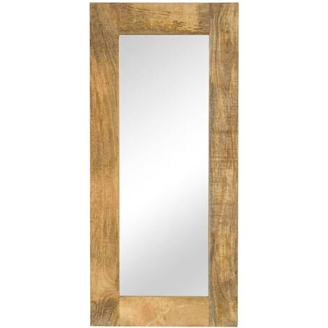 vidaXL Specchio in Legno Massello di Mango 50x110 cm