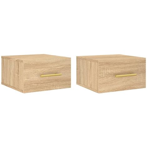 vidaXL Comodini a Muro 2 pz Rovere Sonoma 35x35x20 cm