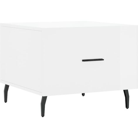vidaXL Tavolino da Salotto Bianco Lucido 50x50x40 cm Legno Multistrato