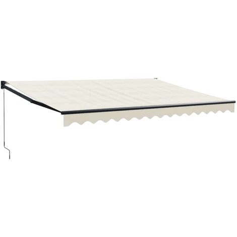 vidaXL Tenda da Sole Retrattile Crema 4x3 m in Tessuto e Alluminio