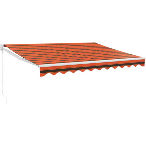 Tenda Retrattile Arancione Marrone 3,5x2,5m Tessuto e Alluminio vidaXL