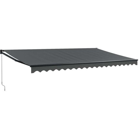 Tenda da Sole Retrattile Antracite 5x3 m in Tessuto e Alluminio vidaXL