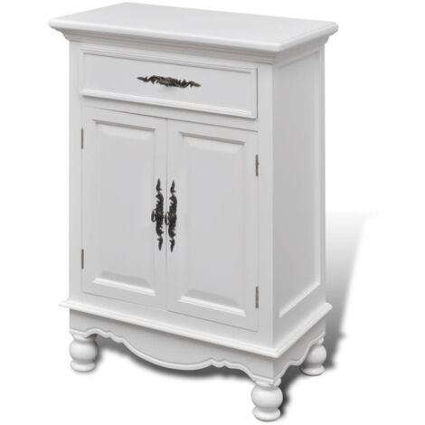 Mobiletto Portaoggetti Da Bagno Tendance Miami Con Cassetto - Salvaspazio In MDF Bianco, 36.5x30x83 Cm