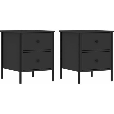 vidaXL Comodini 2 pz Neri 40x42x50 cm in Legno Multistrato