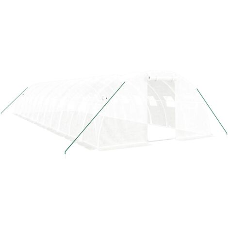 vidaXL Serra con Telaio in Acciaio Bianco 48 m² 12x4x2 m
