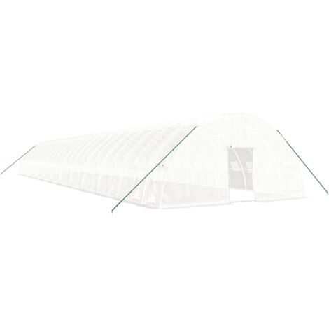 vidaXL Serra con Telaio in Acciaio Bianco 144 m² 24x6x2,85 m