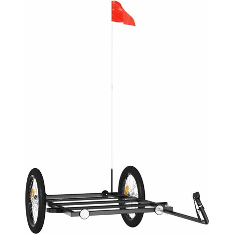 vidaXL Rimorchio da Bici Nero 135x68x37 cm in Ferro