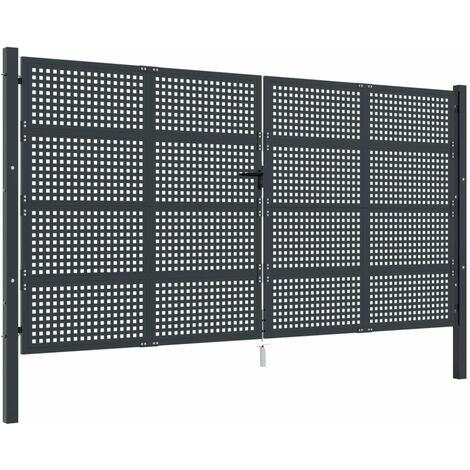 Cancello Giardino Antracite 400x175 cm in Acciaio vidaXL
