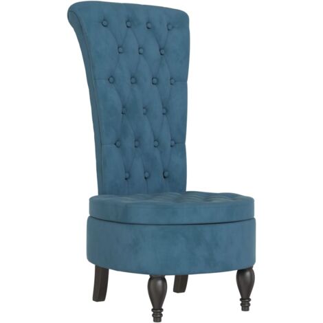 vidaXL Sedia con Schienale Alto Design con Bottoni in Velluto Blu